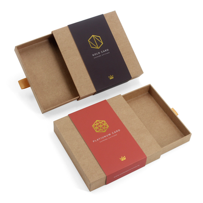 Custom Offset Printing Eco Friendly Recycled Rigid Kraft Paper Drawer Jewelry Box Packaging