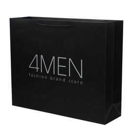 Custom Matt Lamination Luxury Black Packaging Paper Bags For Clothes Packaging